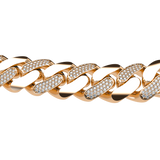 20mm Cuban Link Alternate Pavé Pink Gold