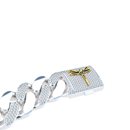 20mm Cuban Link Alternate Pavé Platinum - ™ Joaillerie VCL