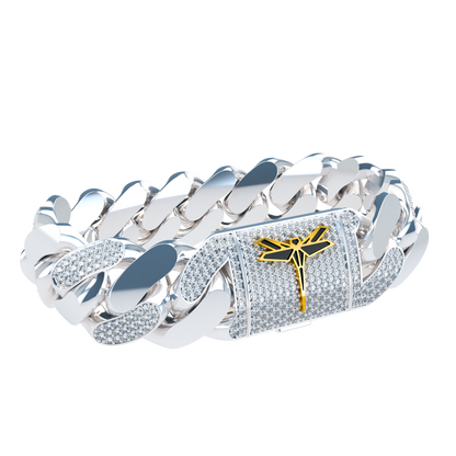 20mm Cuban Link Alternate Pavé Platinum - ™ Joaillerie VCL