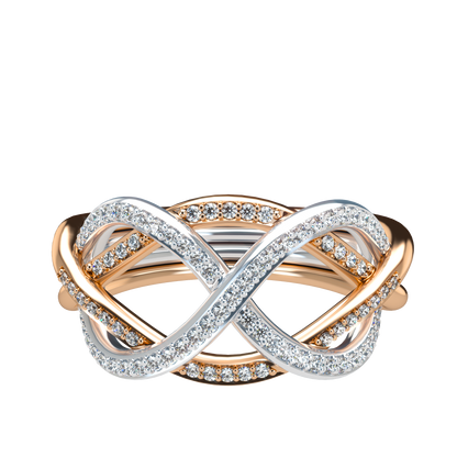 Classic puzzle ring with diamond pavé - ™ Joaillerie VCL
