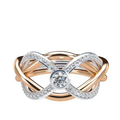Puzzle ring with half pavé diamond bezel - ™ Joaillerie VCL