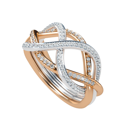 Classic puzzle ring with diamond pavé - ™ Joaillerie VCL
