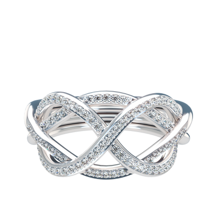Classic puzzle ring with diamond pavé - ™ Joaillerie VCL