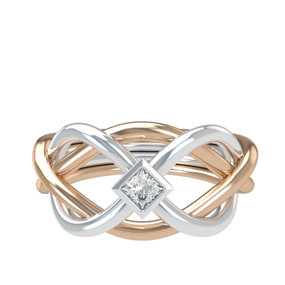 Classic puzzle ring - Princess cut diamond Bezel - ™ Joaillerie VCL