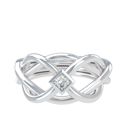 Classic puzzle ring - Princess cut diamond Bezel - ™ Joaillerie VCL