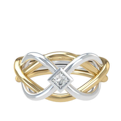 Classic puzzle ring - Princess cut diamond Bezel - ™ Joaillerie VCL