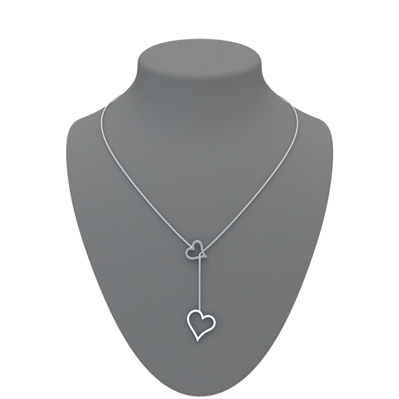 Heart  Lariat Necklace