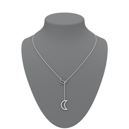 Crescent Moon Lariat Necklace - ™ Joaillerie VCL