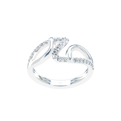 Jessica interlocking engagement ring set with diamond pavé 18Kt gold