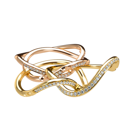 Classic puzzle ring with diamond pavé - ™ Joaillerie VCL