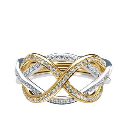 Classic puzzle ring with diamond pavé - ™ Joaillerie VCL