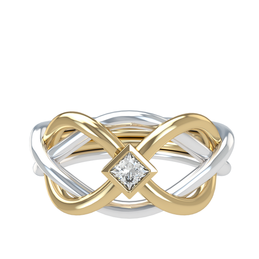 Classic puzzle ring - Princess cut diamond Bezel - ™ Joaillerie VCL