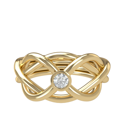 Classic puzzle ring with round diamond bezel - ™ Joaillerie VCL