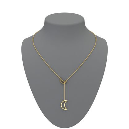 Crescent Moon Lariat Necklace - ™ Joaillerie VCL