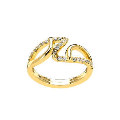 Jessica interlocking engagement ring set with diamond pavé 18Kt gold